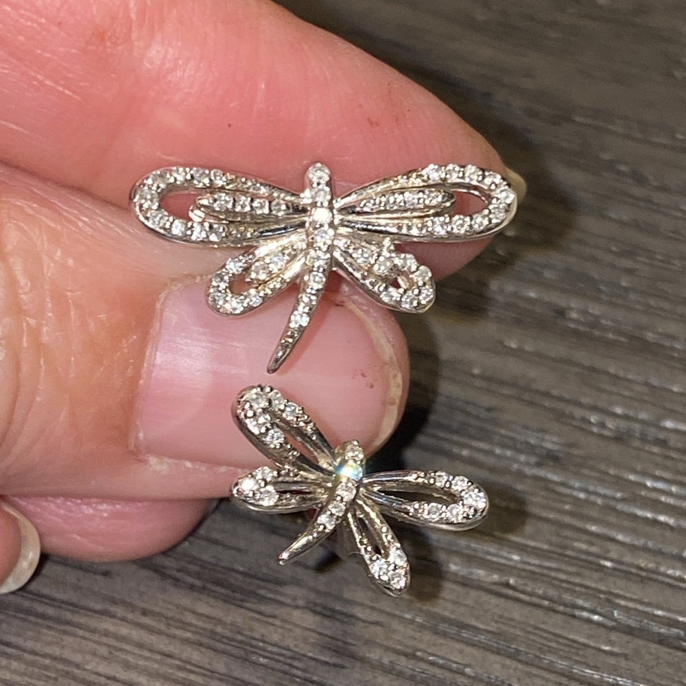 Diamond Double Dragonfly Ring - image 4